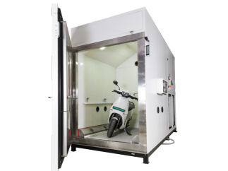 Walk-in salt spray test chamber manufactured by Envisys Technologies, a leading supplier in India